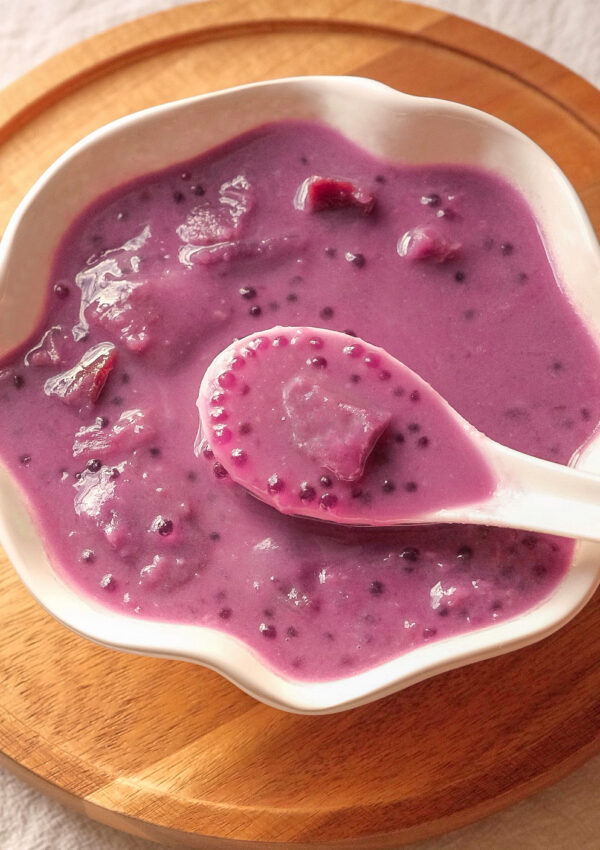 Purple Yam Sago with Coconut Milk