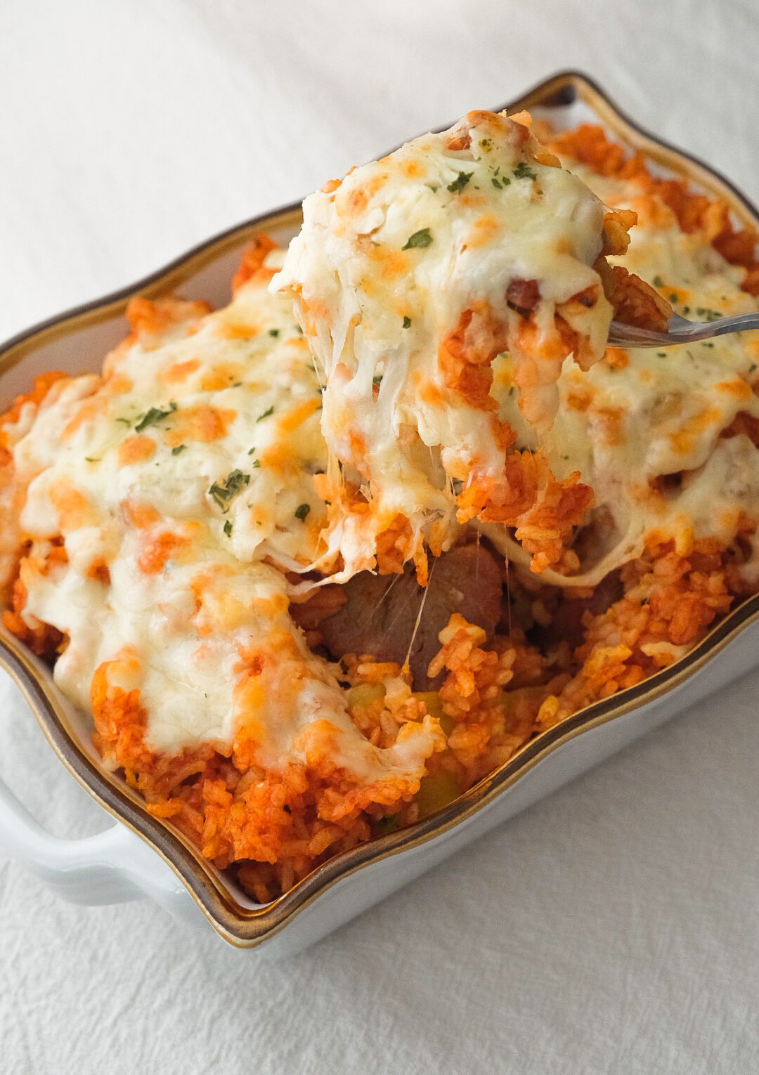 Super Cheesy BBQ Pork Char Siu & Pineapple Baked Rice Casserole