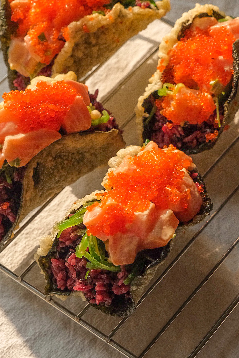 Spicy Salmon Sushi Tacos