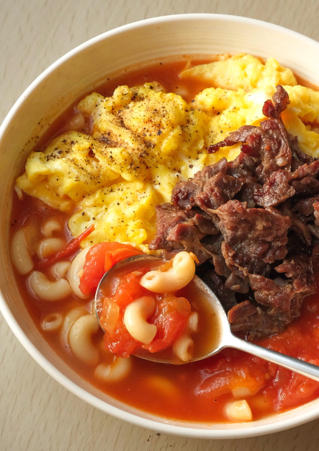 Beef and Tomato Macaroni Soup